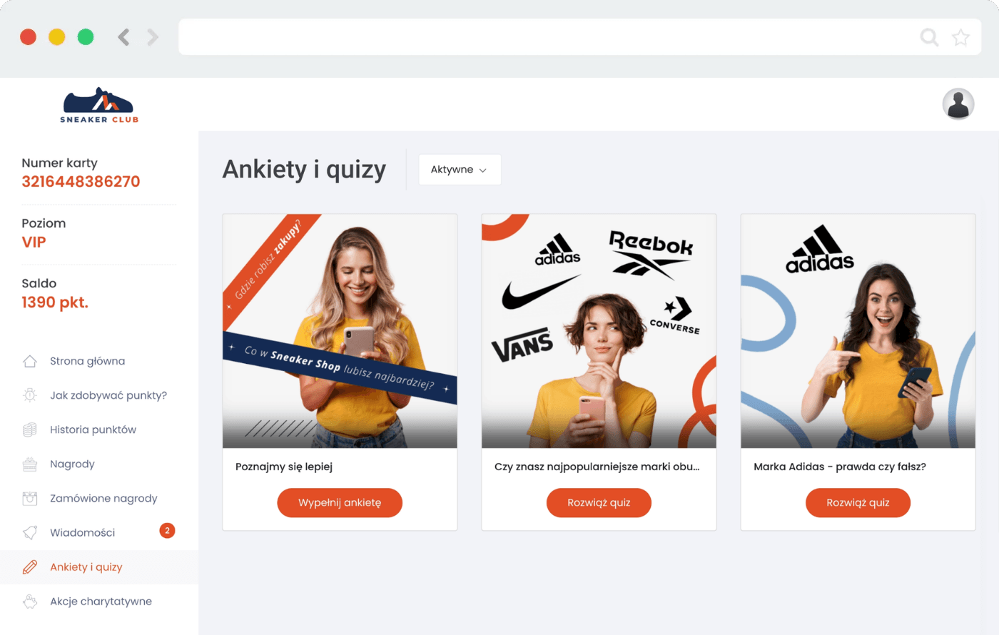 ankiety i quizy w panelu uczestnika