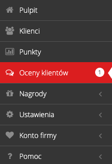 Zrzut ekranu prezentujący powiadomienie o nowej opinii klienta.