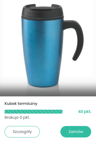 Zrzut ekranu prezentujący nagrodę dostępną w katalogu nagród
