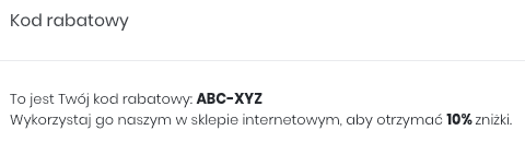 Komunikat wyświetlany po zamówieniu nagrody cyfrowej