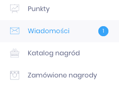 Zrzut ekranu z powiadomieniem o nieprzeczytanej wiadomości wewnętrznej.