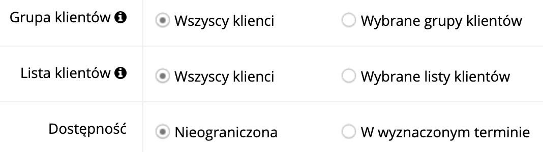 Ograniczenie dostępności celu grupowego