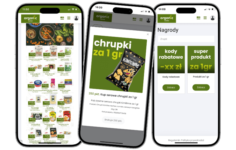 program lojalnościowy w sklepie spożywczym organic market
