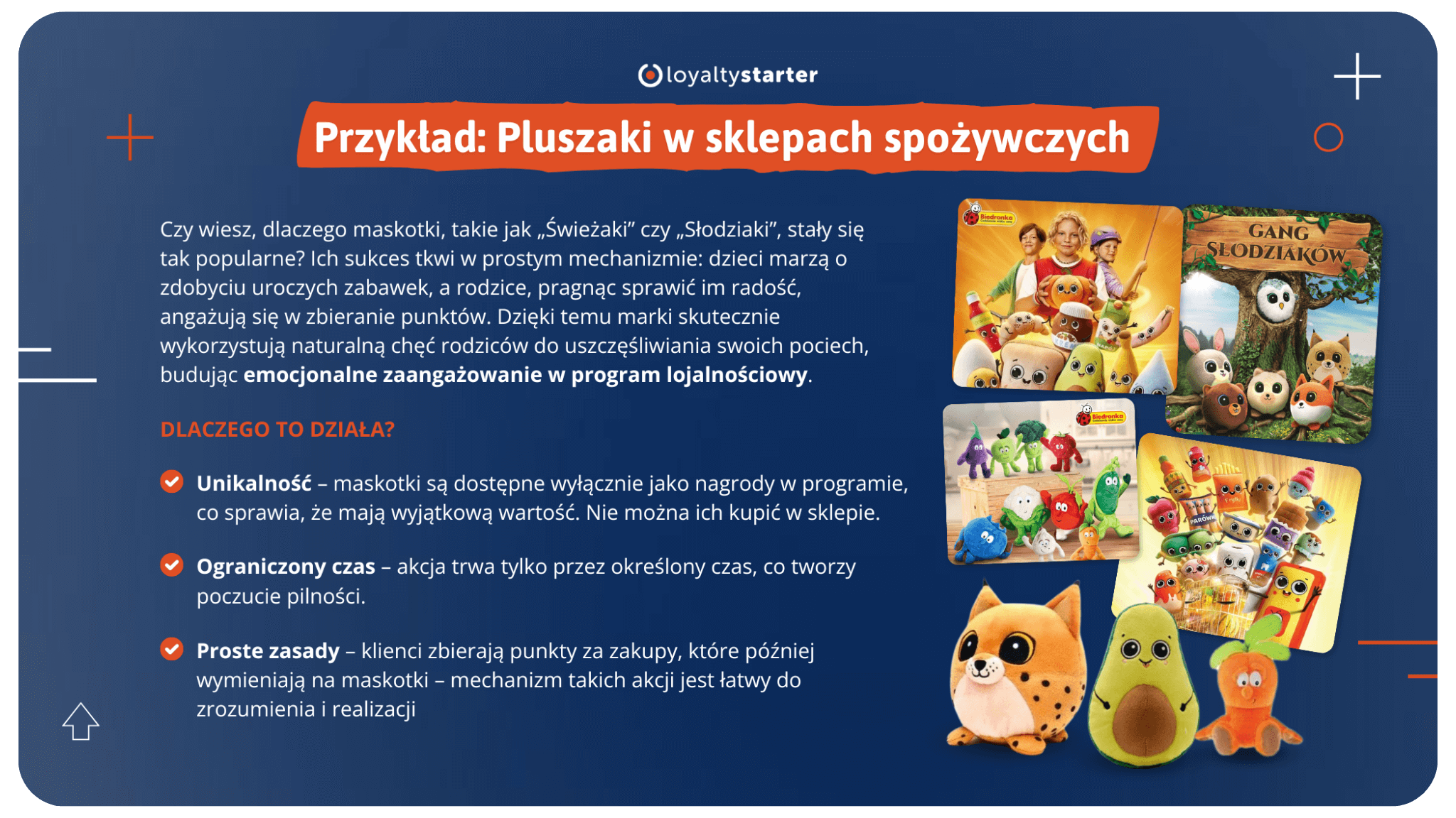 Przykład angażującego programu lojalnościowego z pluszakami – infografika