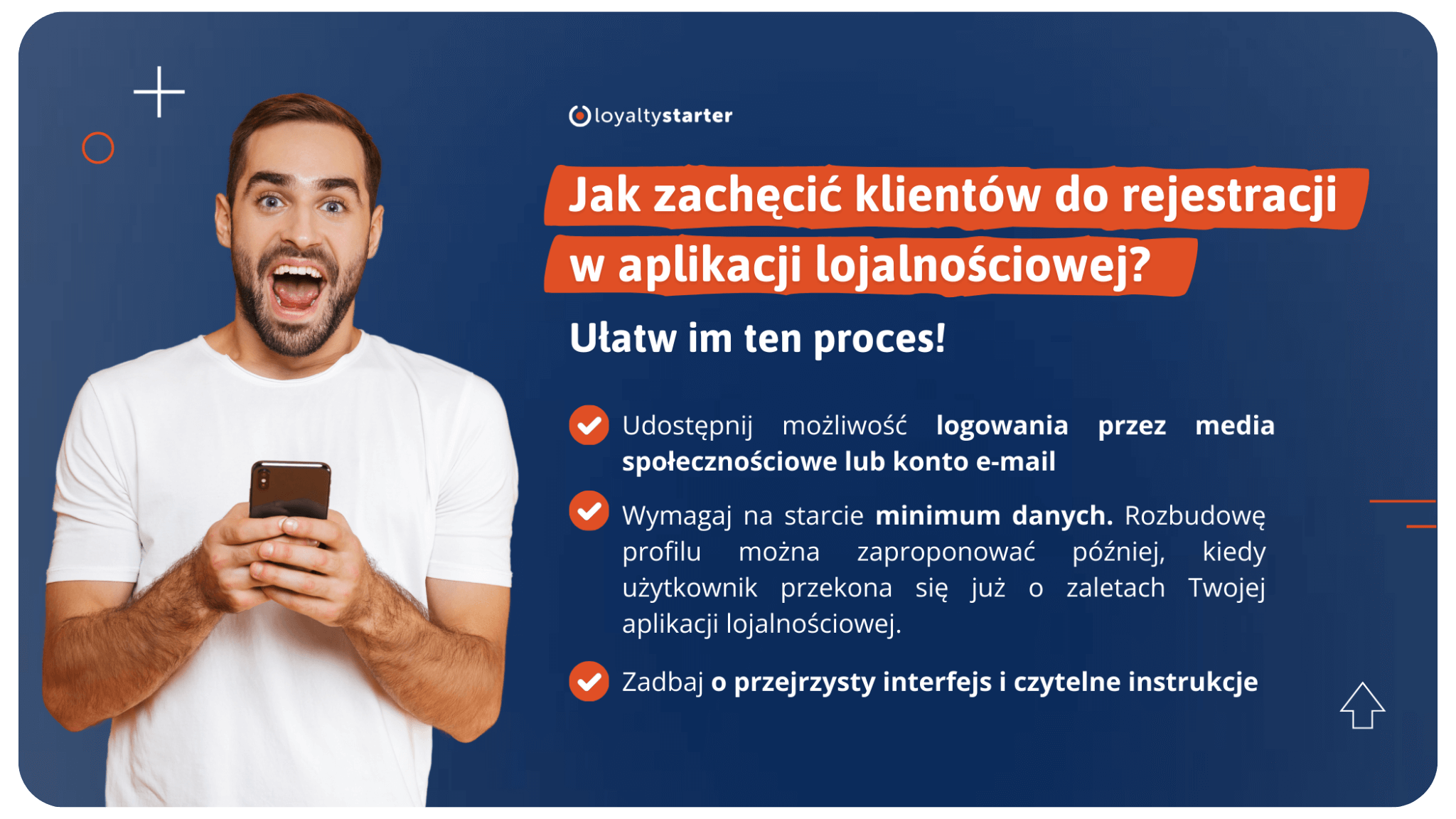 Twoja aplikacja lojalnościowa powinna mieć prosty proces rejestracji infografika