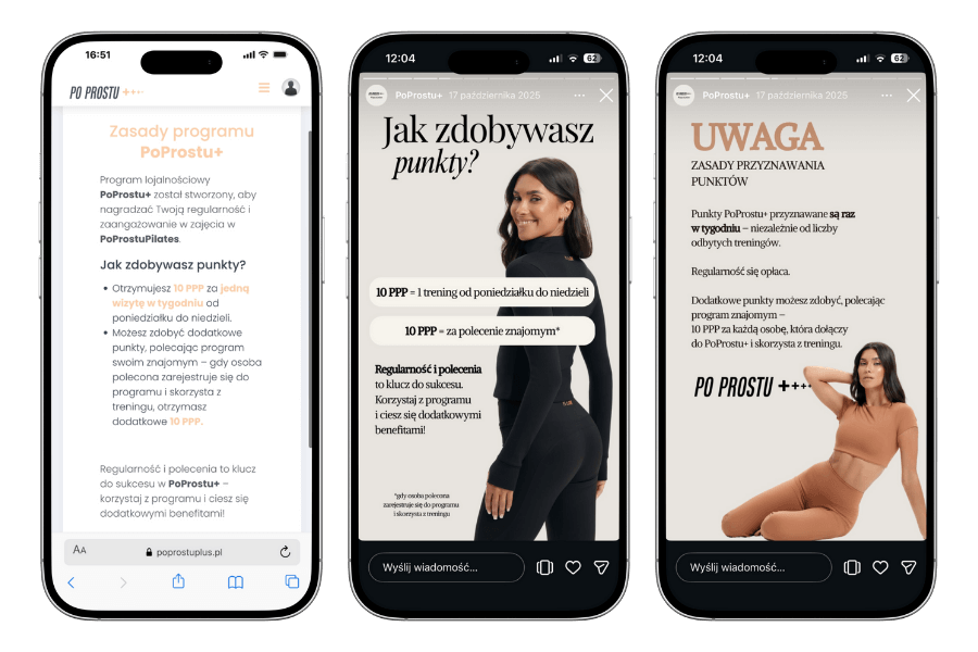 zasady programu lojalnościowego studia pilatesu