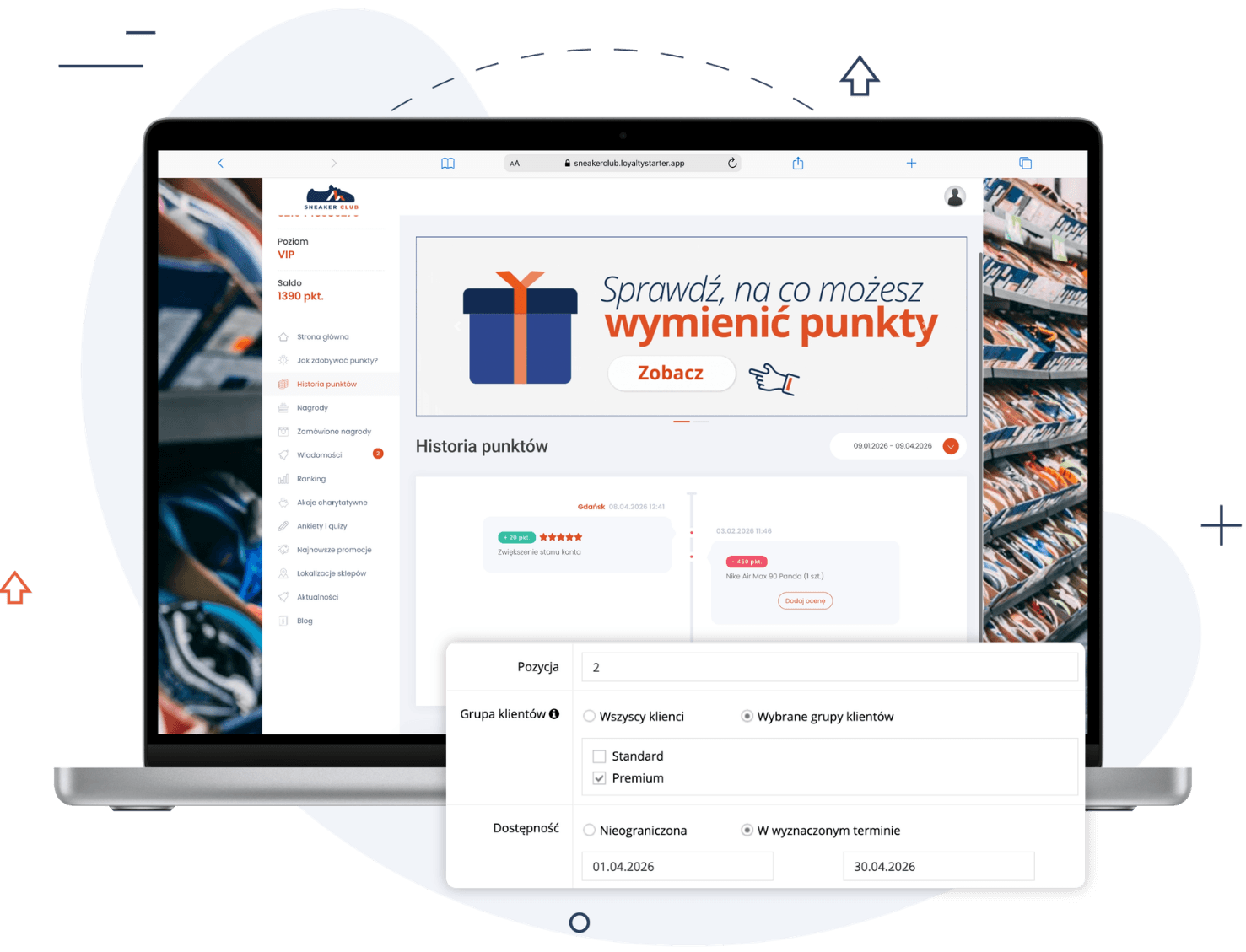 wyświetlanie banerów w programie lojalnościowym