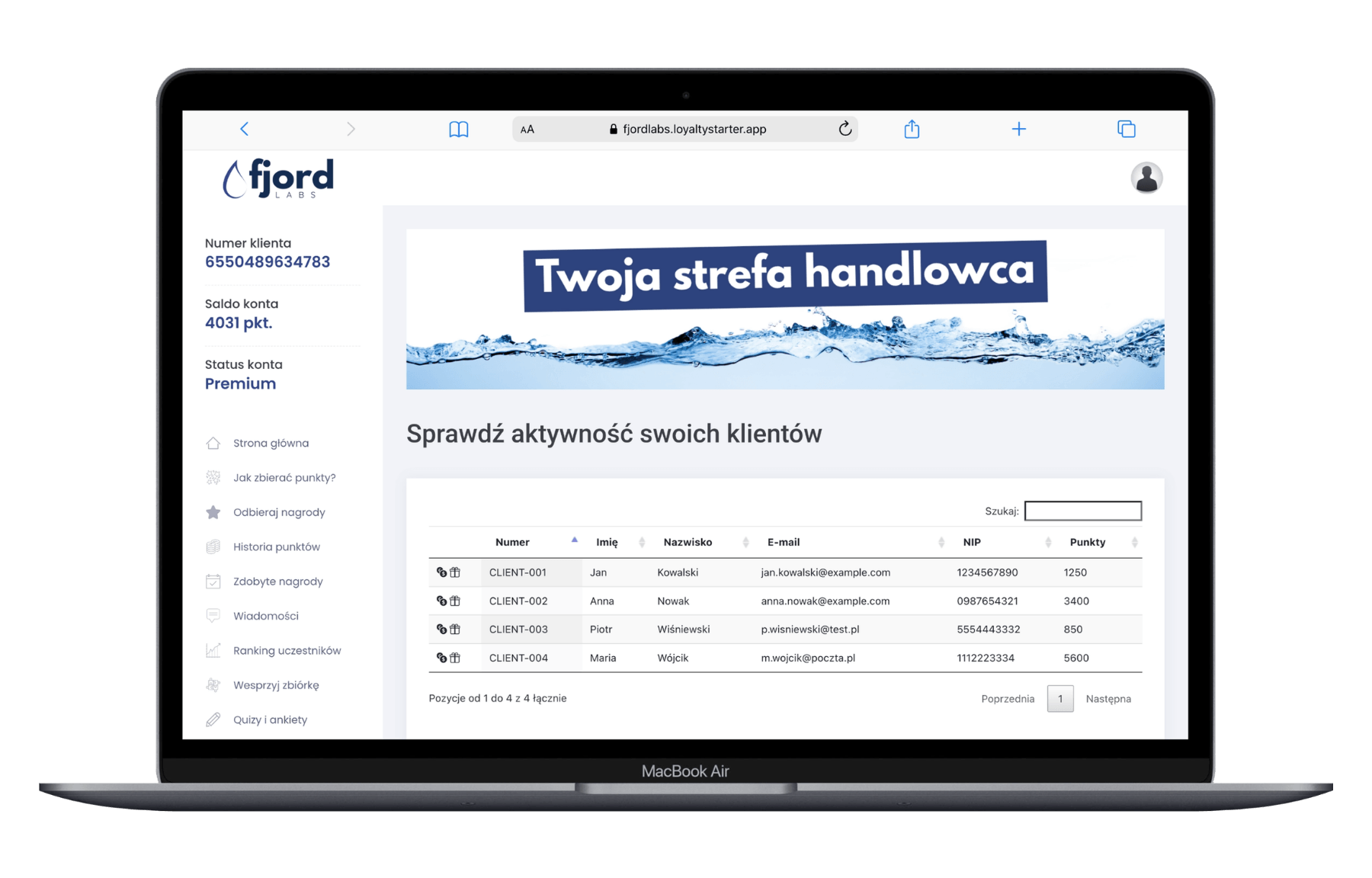 strefa handlowca i ranking w programie B2B