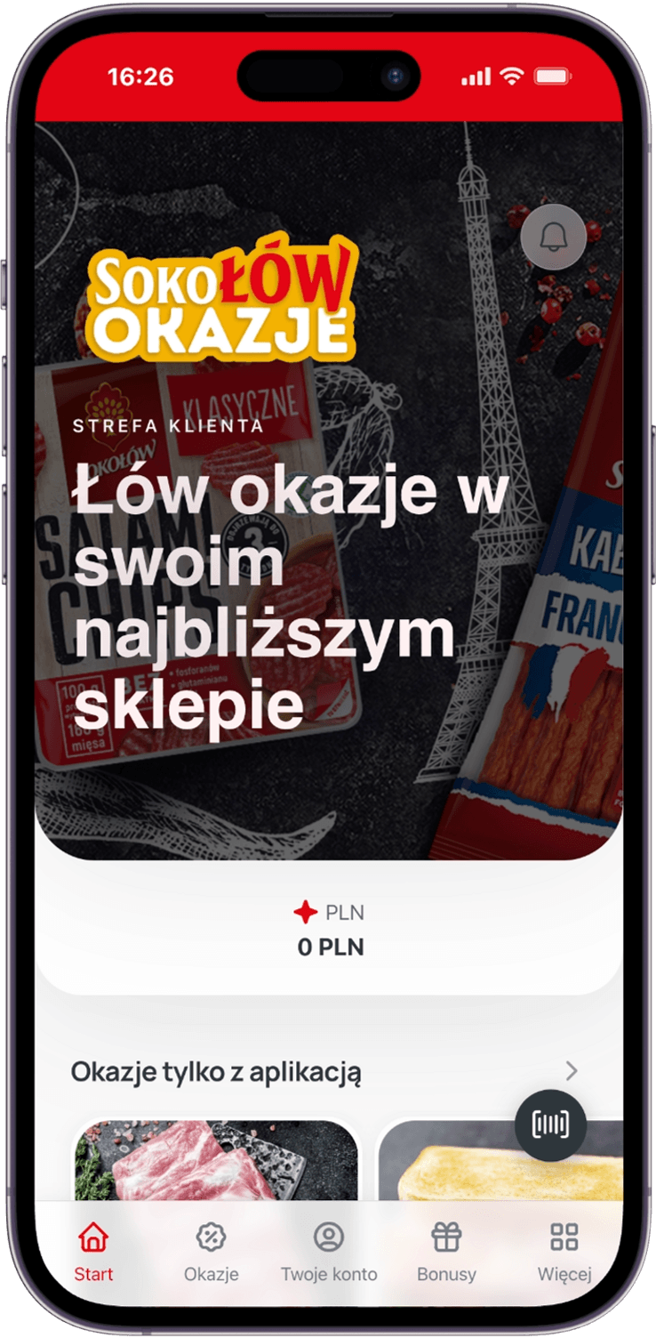 aplikacja lojalnościowa dla sklepów ekran logowania