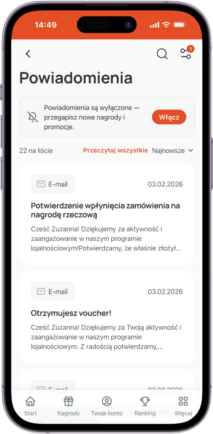aplikacja lojalnościowa dla sklepów powiadomienia
