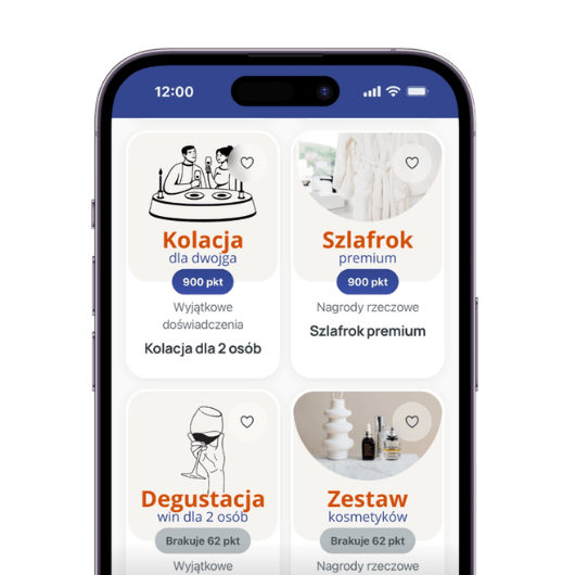 katalog nagród w aplikacji lojalnościowej sklepu detalicznego