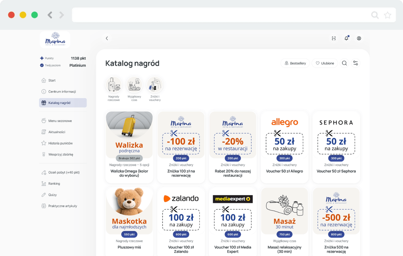 katalog nagród w programie lojalnościowym 2